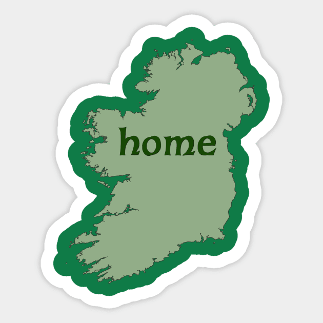 Irish Map with Word HOME Sticker by Scarebaby